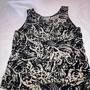 Chicos travelers size 3 xl tank top black and beige acetate and spandex material